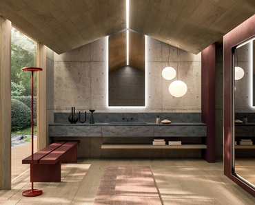 Mobile da Bagno sospeso 360Gradi 04 in Corian di Arrital
