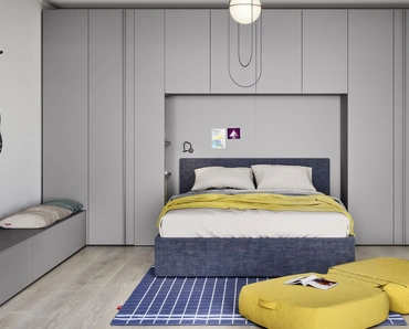 Cameretta a ponte con letto matrimoniale Arial di Nidi