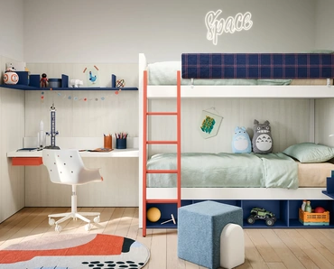 Cameretta con letti a castello Camelot di Nidi