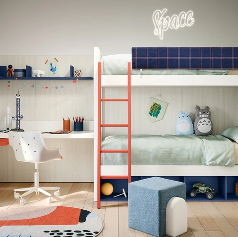 Cameretta con letti a castello Camelot di Nidi