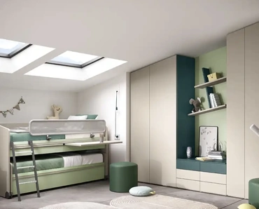 Cameretta con letti scorrevoli K124 di Moretti Compact Camerette