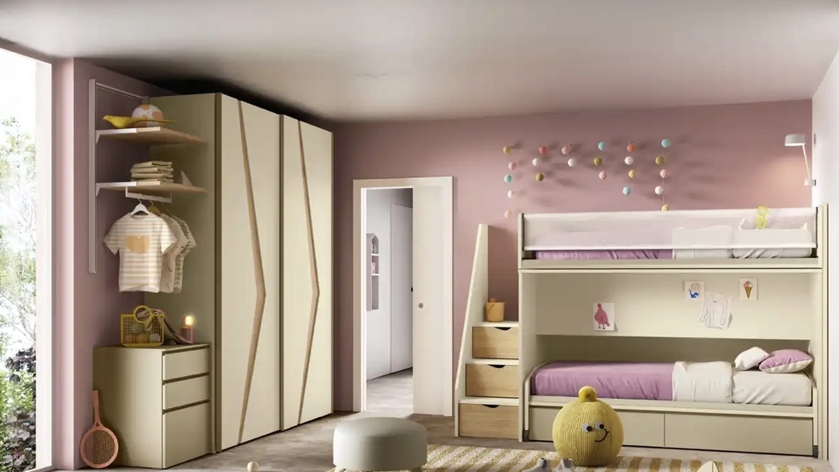 Cameretta con letti a castello K125 di Moretti Compact Camerette