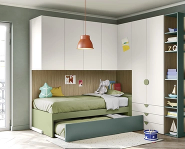 Cameretta a Ponte con Letti Estraibili di Nidi