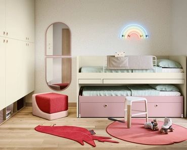 Cameretta Salvaspazio con Letti Rialzati di Nidi