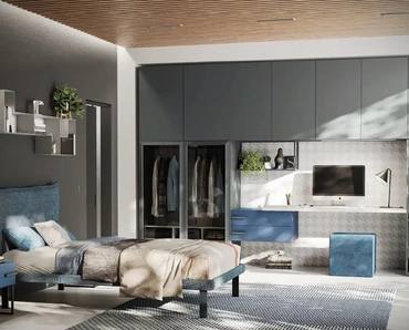 Cameretta con armadio a ponte Y108 di Moretti Compact Camerette