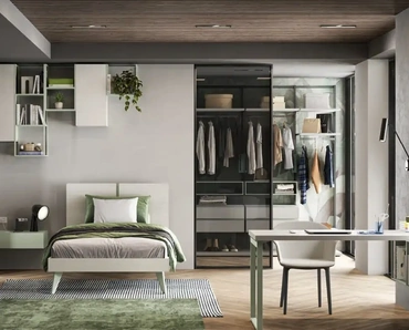 Cameretta per ragazzi con cabina armadio Y112 di Moretti Compact Camerette