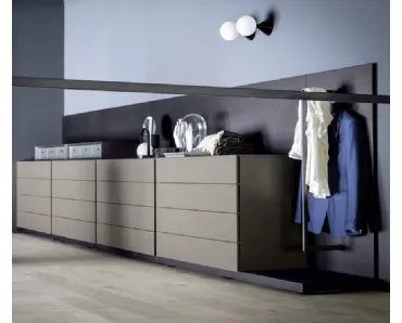 Cassettiera ad angolo in laccato opaco Easy System di Novamobili