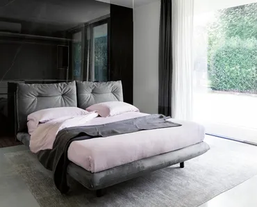 Letto Again in ecopelle nabuk di Noctis