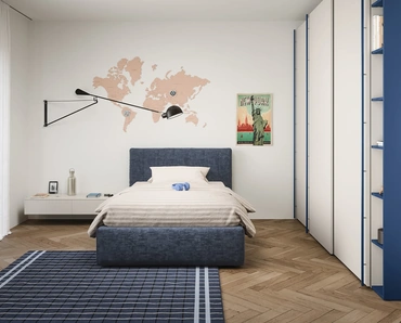 Letto singolo Swell con contenitore di Nidi