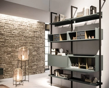 Libreria Vertical a muro in alluminio e laccato di Arrital