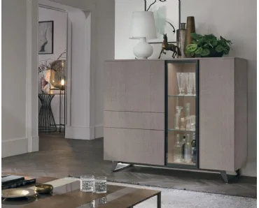 Madia Verticale Metropolis C01 in materico rovere sabbia di Tomasella