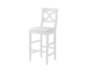 Sgabello Victory in faggio laccato opaco con seduta in ecopelle imbottita di Veneta Cucine