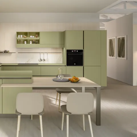 Cucina Moderna con penisola Start-Time J 01 di Veneta Cucine